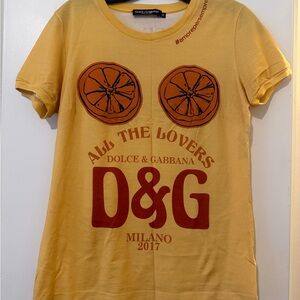 Dolce & Gabbana Yellow Graphic T-Shirt